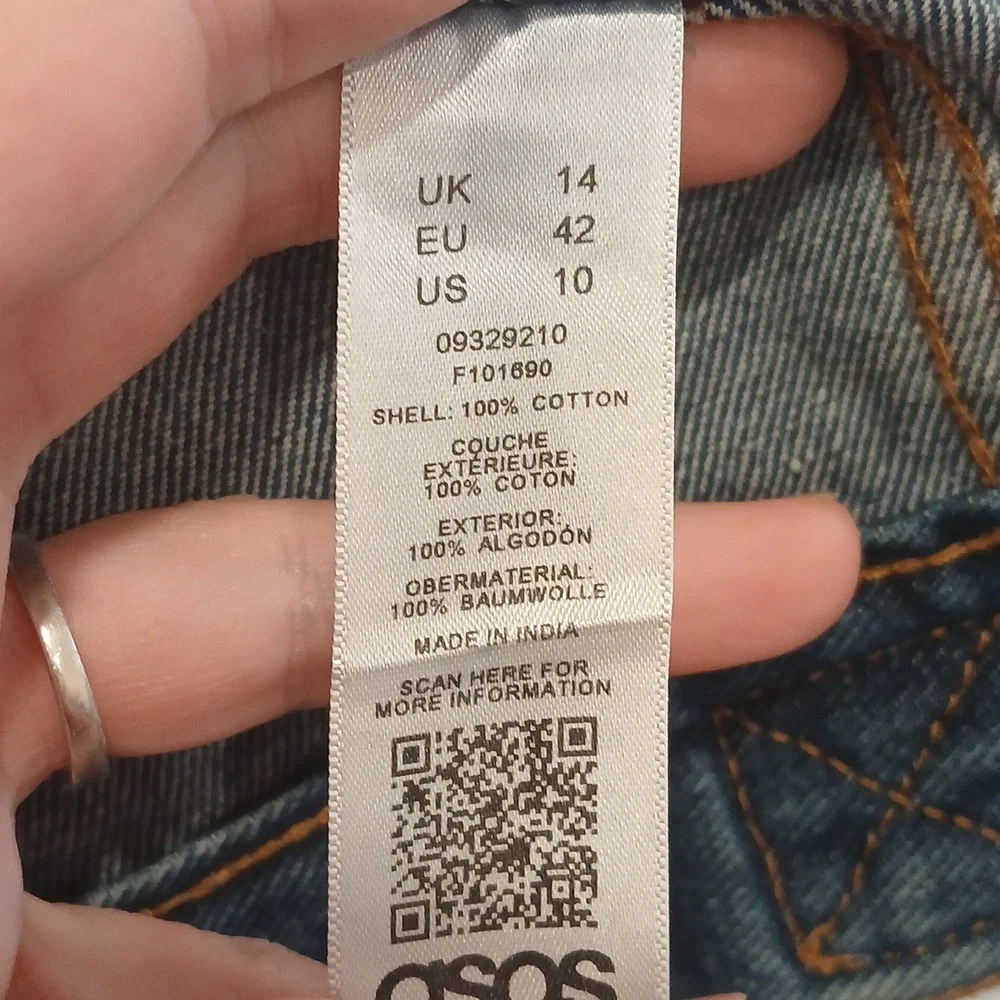 Asos Oversized Denim Jean Jacket Size US 10 - Picture 3 of 4